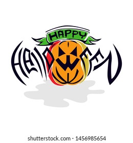 Handwriting design Happy Halloween. - Vector.