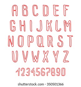 Handwriting Doodle Alphabet. Vector Hand Drawn Fonts.
