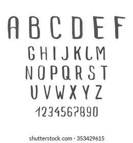 Handwriting Doodle Alphabet. Vector Hand Drawn Fonts.