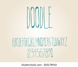 Handwriting doodle font