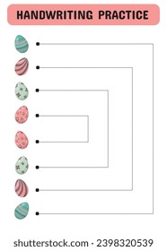  Handwriting Exercise. Handwriting practice sheet. Basic writing. Educational children game, printable worksheet for kids. Writing training printable worksheet