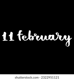Handwriting fancy February calendar black and white script