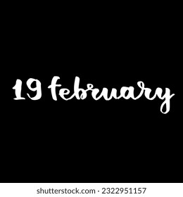 Handwriting fancy February calendar black and white script