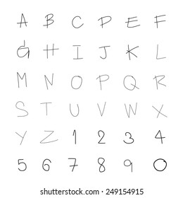 handwriting font set for use 