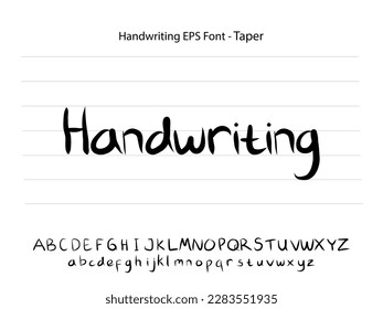 Handwriting Font Typeface text Alphabet script Ink brush set manual