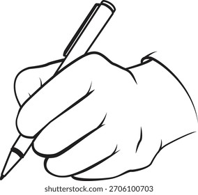 Handschriftengesten-Vektorgrafik - Handhaltestift in Schreibposition für Schule, Unterrichtsmaterialien und professionelle Dokumente