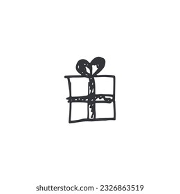 Handwriting  gift icon black and white script