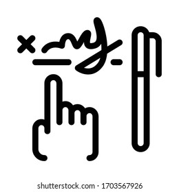 handwriting graphical analysis icon vector. handwriting graphical analysis sign. isolated contour symbol illustration