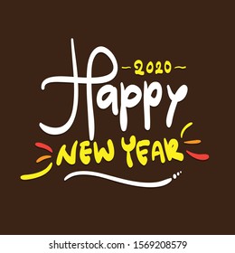 Handwriting Greeting New Year 2020