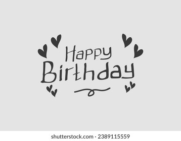 Handwriting Happy Birthday lettering isolated background. Happy Birthday handwriting vector.