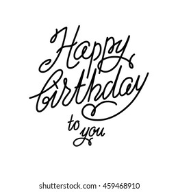 Handwriting happy birthday vector card
