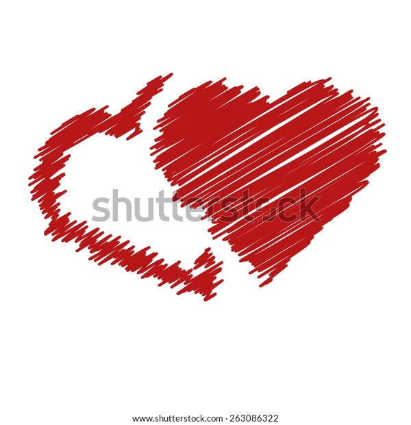 Handwriting Hearts Stock Vector (Royalty Free) 263086322