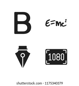 handwriting icon. 4 handwriting vector icons set. b letter, theory of relativity and resolution icons for web and design about handwriting theme