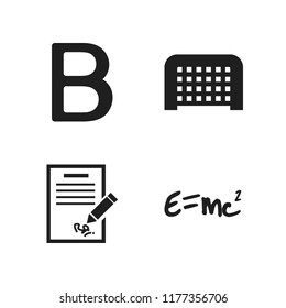 handwriting icon. 4 handwriting vector icons set. signature, theory of relativity and b letter icons for web and design about handwriting theme