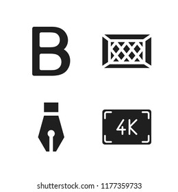 handwriting icon. 4 handwriting vector icons set. resolution, fountain pen and b letter icons for web and design about handwriting theme