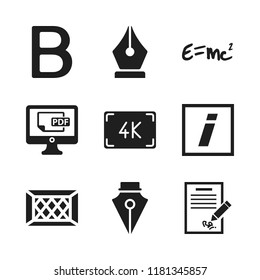 handwriting icon. 9 handwriting vector icons set. b letter, goal and resolution icons for web and design about handwriting theme