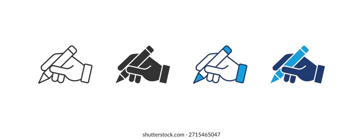 Conjunto de iconos de escritura a mano Colección de estilos múltiples