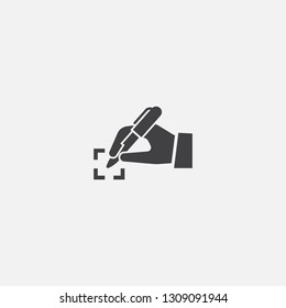 handwriting identification base icon. Simple sign illustration. handwriting identification symbol design. Can be used for web, print and mobile