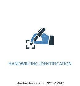 handwriting identification concept 2 colored icon. Simple blue element illustration. handwriting identification concept symbol design. Can be used for web and mobile UI/UX