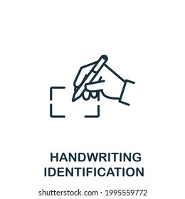 Handwriting Identification icon from authentication collection. Simple line element Handwriting Identification symbol for templates, web design and infographics