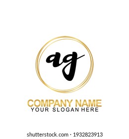  Handwriting Initial Logo Design Letter AG