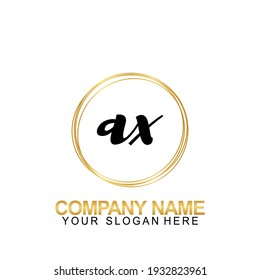  Handwriting Initial Logo Design Letter AX