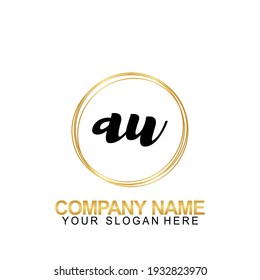  Handwriting Initial Logo Design Letter AU