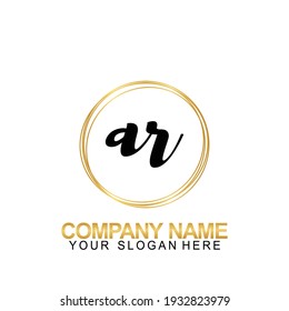  Handwriting Initial Logo Design Letter AR