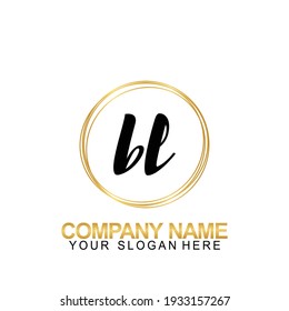Handwriting Initial Logo Design Letter BL