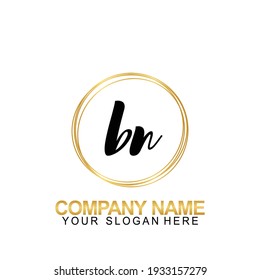 Escritura a mano Letra de diseño de logotipo inicial BN