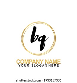 Handwriting Initial Logo Design Letter BQ
