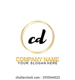 Handwriting Initial Logo Design Letter CD