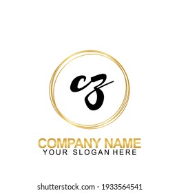 Handwriting Initial Logo Design Letter CZ