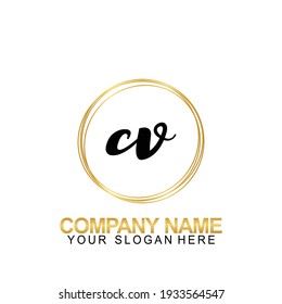 Handwriting Initial Logo Design Letter CV
