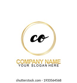 Handwriting Initial Logo Design Letter CO