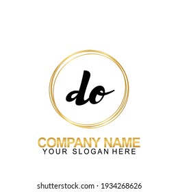Handwriting Initial Logo Design Letter DO