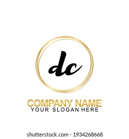 Handwriting Initial Logo Design Letter DC