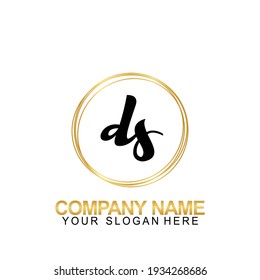 Escritura a mano Letra de diseño de logotipo inicial DS