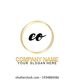 Handwriting Initial Logo Design Letter EO