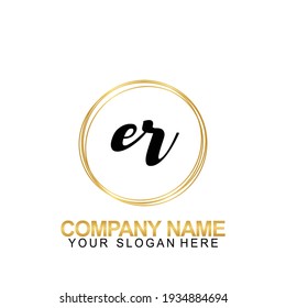 Handwriting Initial Logo Design Letter ER