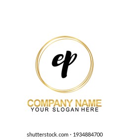 Handwriting Initial Logo Design Letter EP