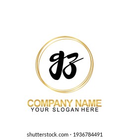 Handwriting Initial Logo Design Letter GZ
