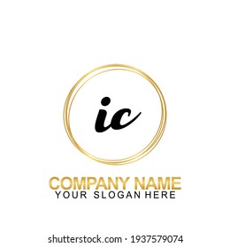Handwriting Initial Logo Design Letter IC