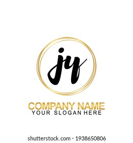 Escritura a mano Letra de diseño del logotipo inicial JY