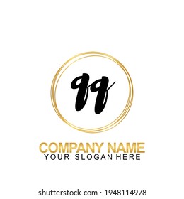 Handwriting Initial Logo Design Letter QQ