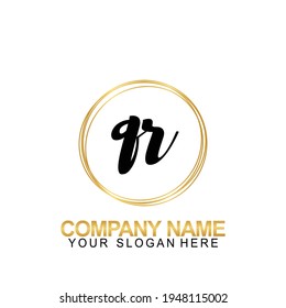 Handwriting Initial Logo Design Letter QR