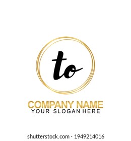 Handwriting Initial Logo Design Letter TO