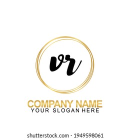 Handwriting Initial Logo Design Letter VR