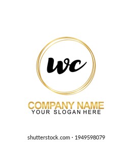 Handschrift Initial Logo Design Letter WC