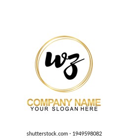 Handwriting Initial Logo Design Letter WZ